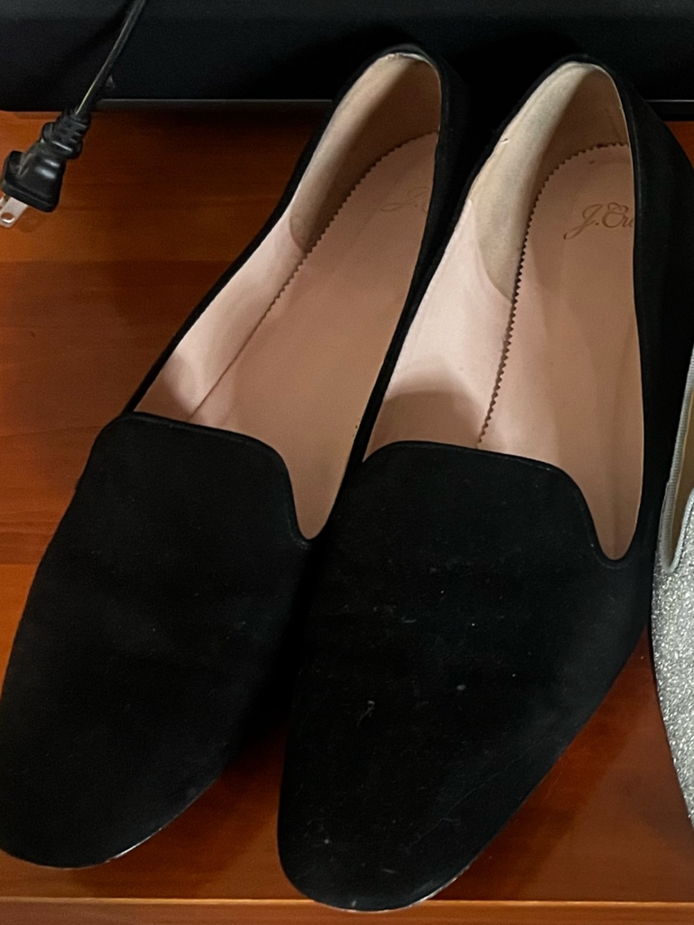 J. Crew Black Suede Slip-On Loafers